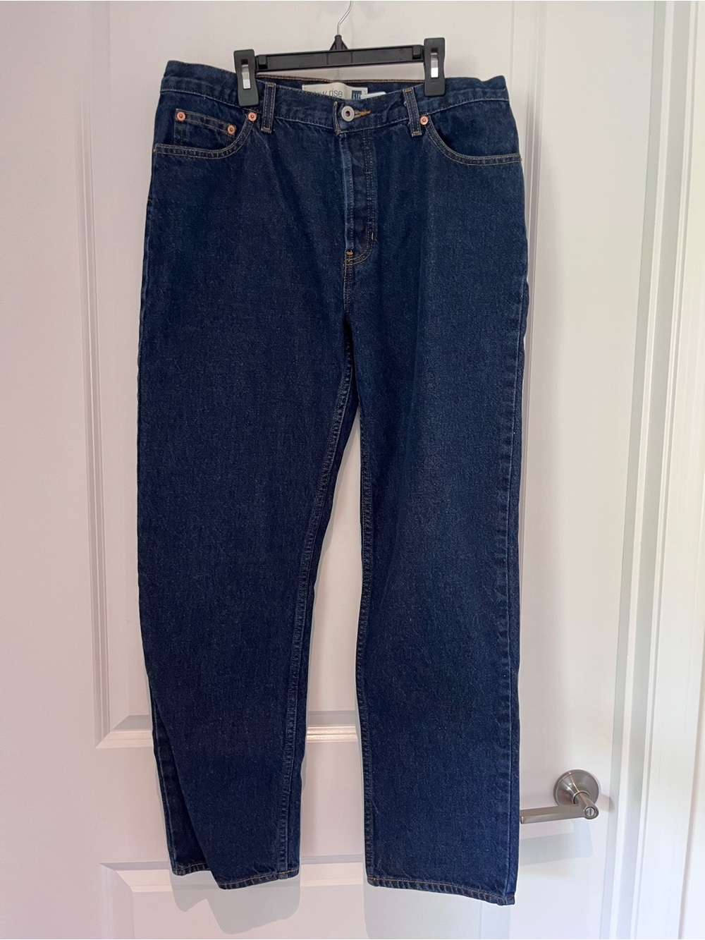 GAP Women's Straight-Leg Jeans in Dark Indigo Button Fly